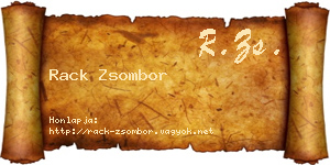 Rack Zsombor névjegykártya